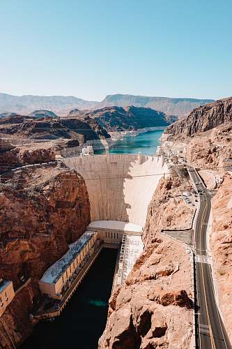 united states road near dam river